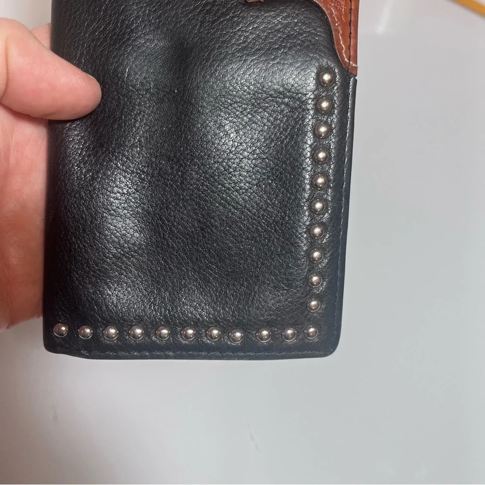Buffalo Brand Traders Black & Brown Embossed Leather Wallet – Western Studded